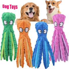 Interactive Bite-resistant Plush Octopus Pet Toy